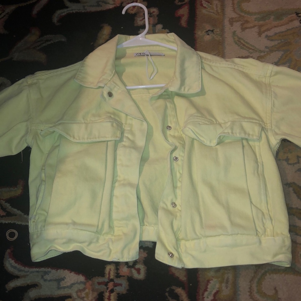 neon yellow jean jacket